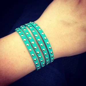 Studded Faux Leather Strap Bracelet