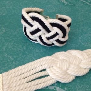 Navy white knot bracelet