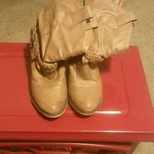 Calf length "cowboy boots"