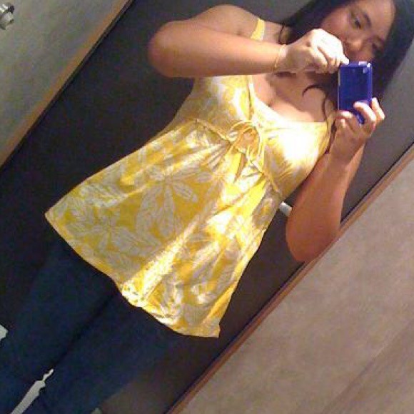 Yellow and White Babydoll Tank