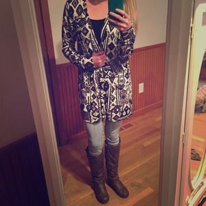 Oversized Aztec Tribal Cardigan Sweater