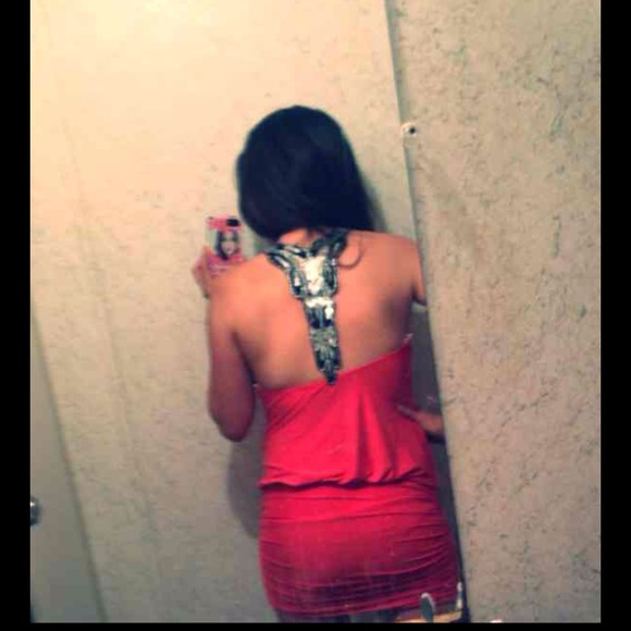 Peach mini halter top dress, read description. - Picture 3 of 3