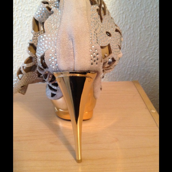 SOLD!!!!...Faux Suede Rhinestone Boots - Picture 3 of 4