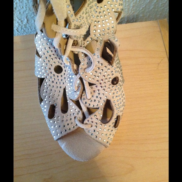 SOLD!!!!...Faux Suede Rhinestone Boots - Picture 4 of 4