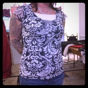 Black and white blouse