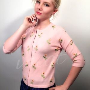Express Pink Beaded Cardigan