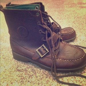 Brown polo boots