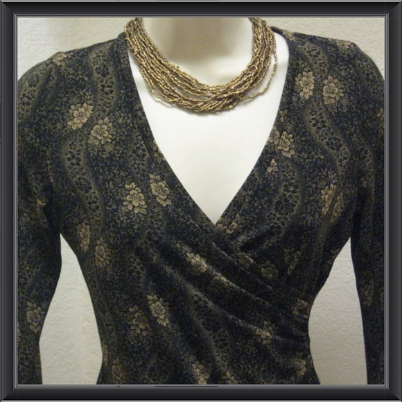 Long sleeve surplice blouse