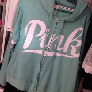 Mint green Victoria's Secret pink hoodie