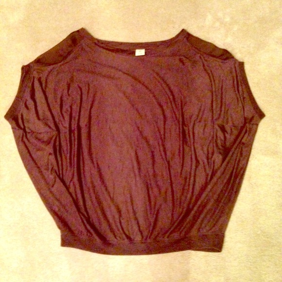 Maroon LF Batwing Top