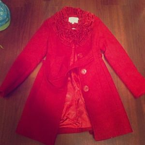 Jessica Simpson red peacoat