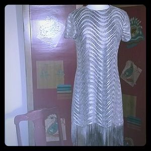 Dress with Fringe Hem