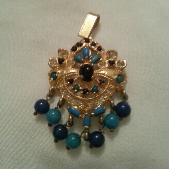 Reduced:Gold accent, blue and dark blue beads