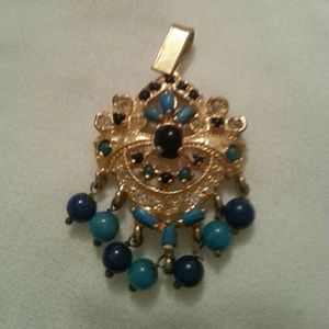 Reduced:Gold accent, blue and dark blue beads