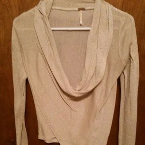 Slouched swoop neck long sleeve
