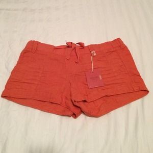 Burnt Orange Drawstring Beach Shorts