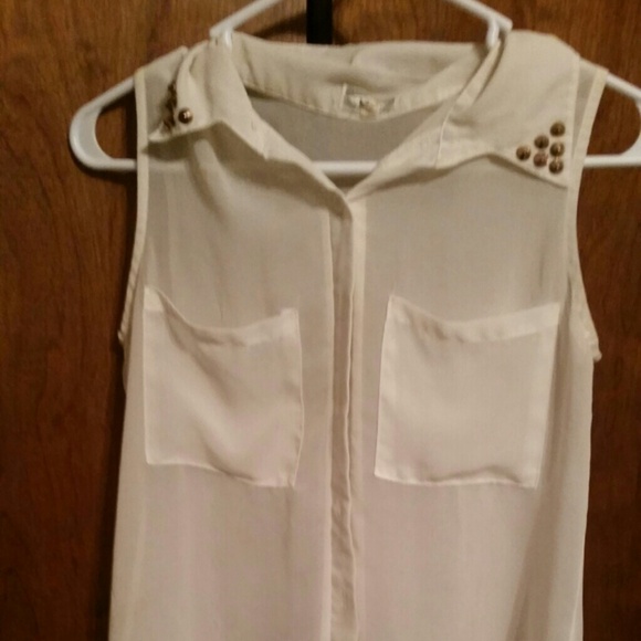 Studded sheer blouse