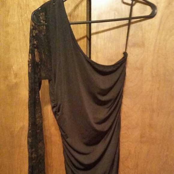 One sleeve body con dress