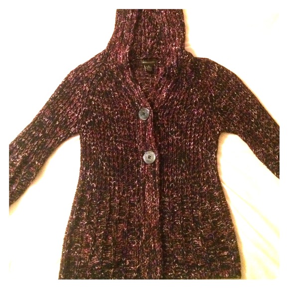 Black and pink button up sweater