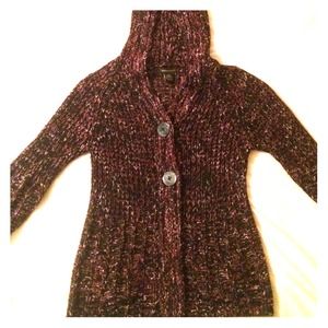 Black and pink button up sweater