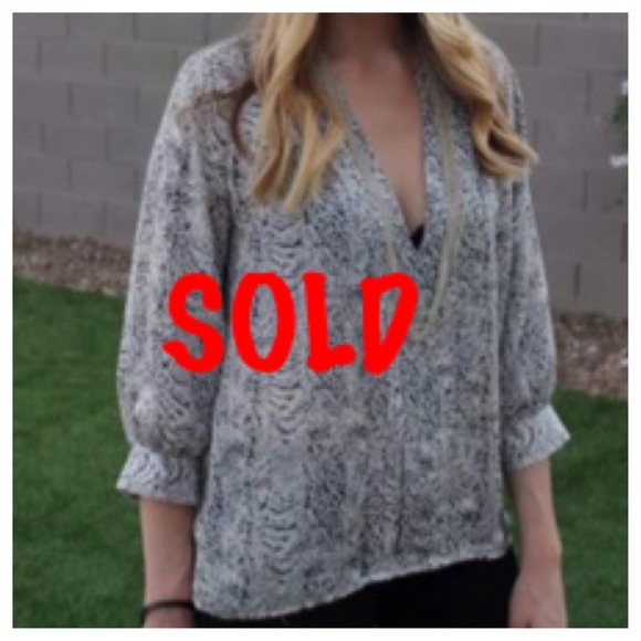 SOLD:Joie Silk Blouse, Medium, Black & White Print - Picture 1 of 4