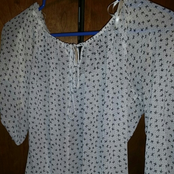 Black and white blouse