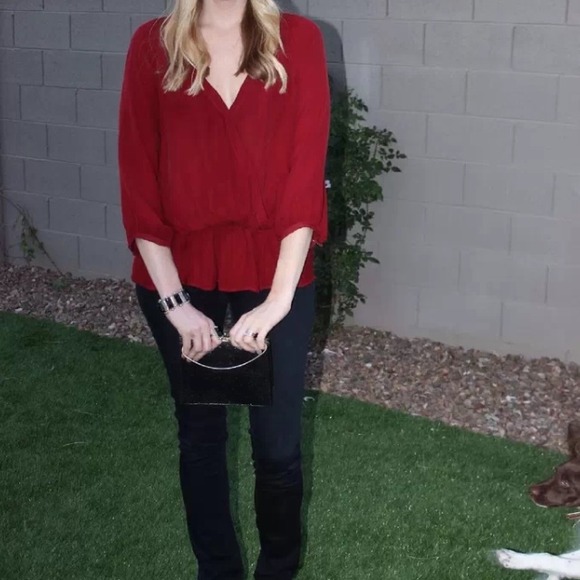 Joie Silk Blouse, Medium, Red - Picture 4 of 4