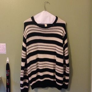 Black and white striped sweater