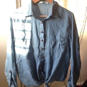Blue button up