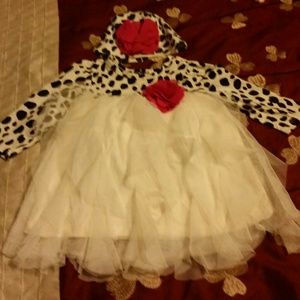 Zebra print black and cream dress with 3d flower h