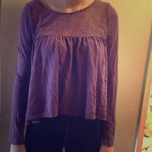 Purple long sleeve with flower lace