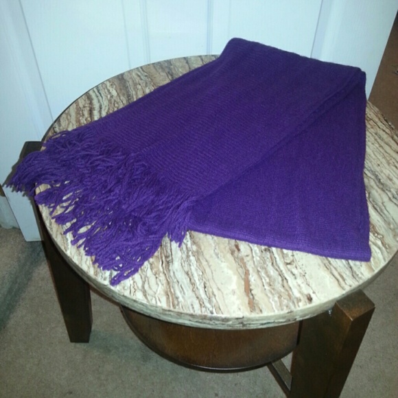 Purple scarf with fringe