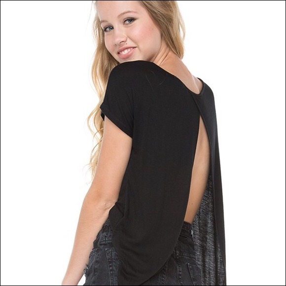 ❌SOLD❌ Brandy Melville Navy Blue Open Back Top