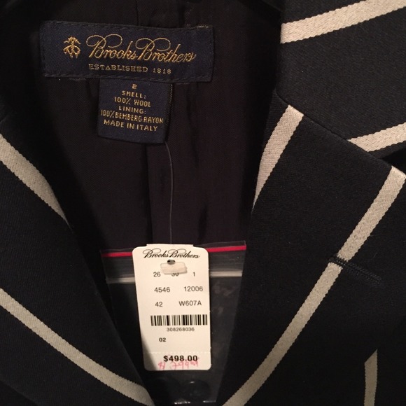 Brand New Brooks Brothers pinstripe blazer size 2 - Picture 2 of 3