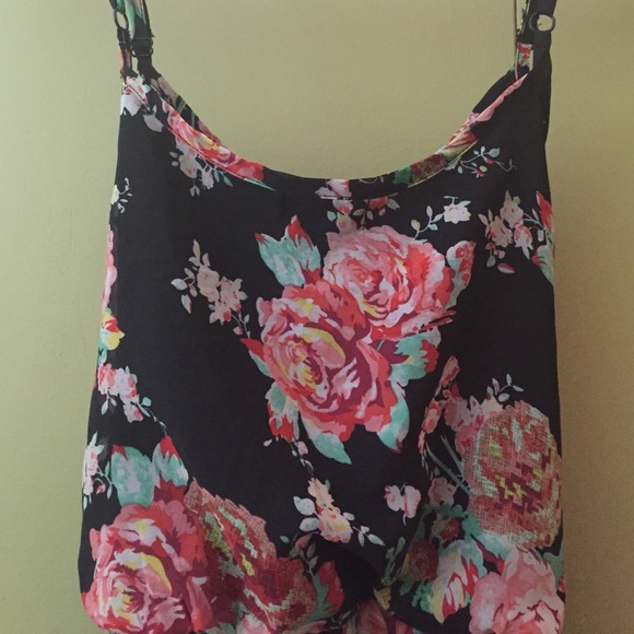 SOLD - Gorgeous black floral strapless dress - Picture 3 of 4