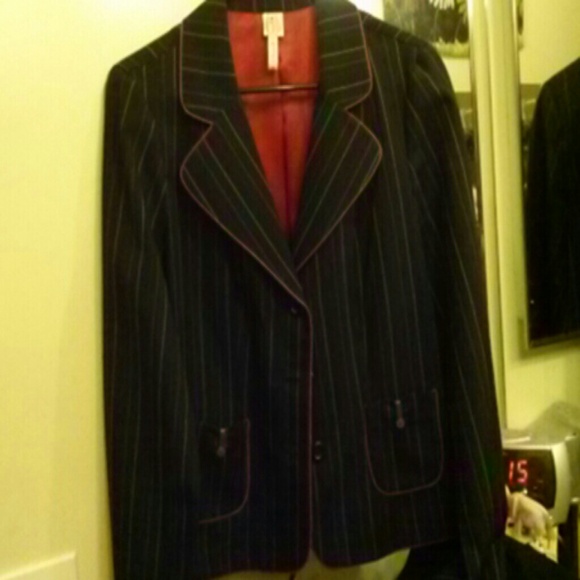 Red / cream pinstriped lightweight blazer