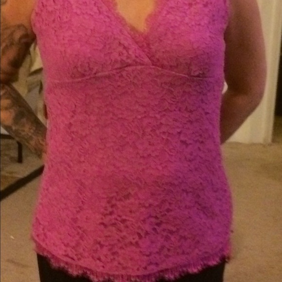 New. York & Company Pink floral lace top