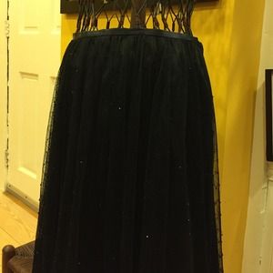 Ethereal sparkly black party skirt