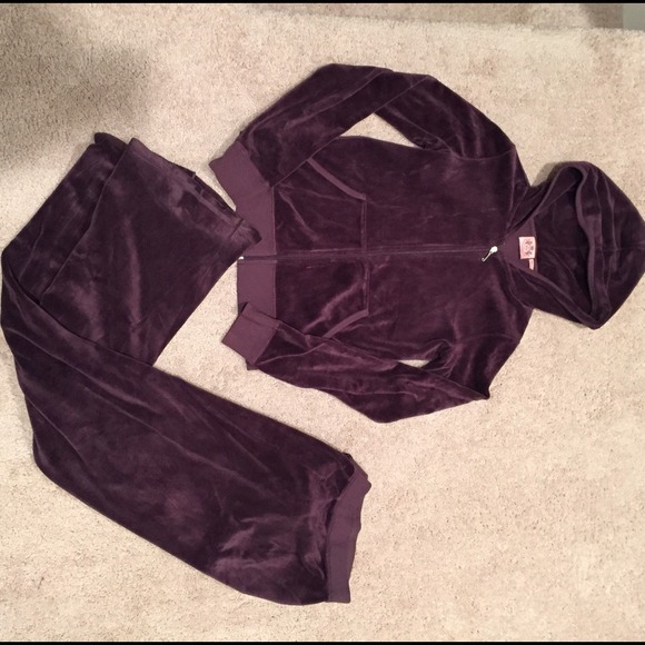 Juicy Couture velour track suit. Dark purple