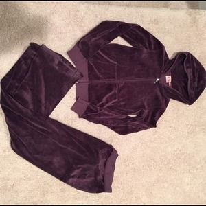 Juicy Couture velour track suit. Dark purple