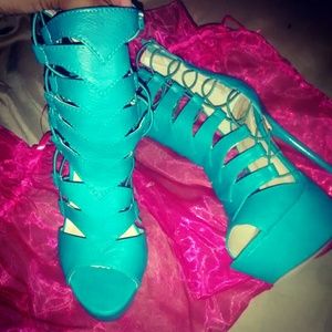 Turquoise heels
