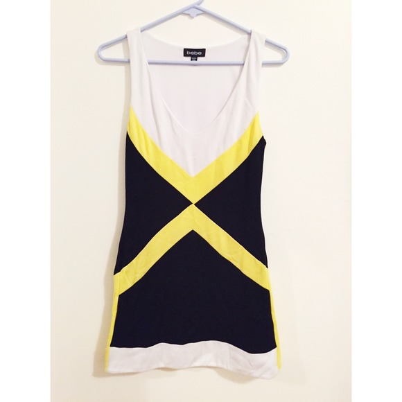 Bebe Black and Yellow Dress