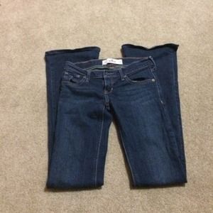 Dark wash flare hollister jeans.