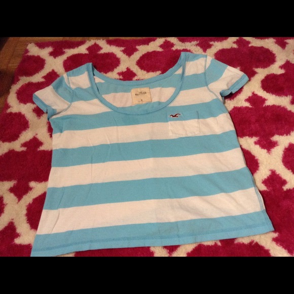 Blue and white striped hollister shirt