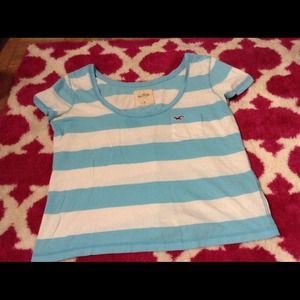 Blue and white striped hollister shirt
