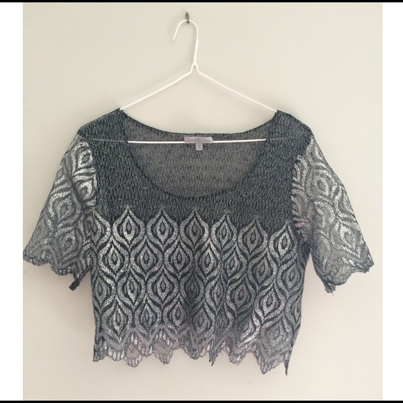 NWOT Metallic Crop Top