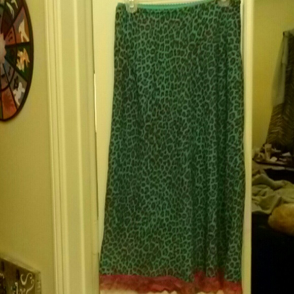 Wild blue animal print polyester skirt