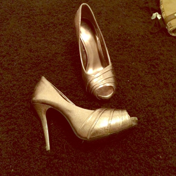 Kelly and Katie platform silver heels