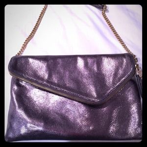 Henri bendel metallic clutch