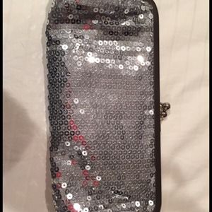 Silver sequins clutch